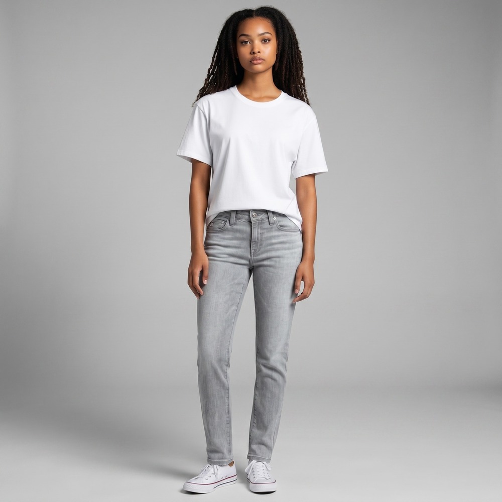 AG Adriano Goldschmied The Aubrey Skinny Straight Jeans Womens Size 26‎ Grey